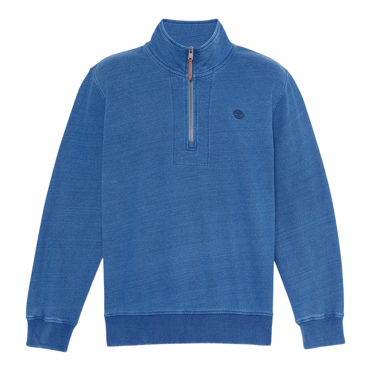 Felpa con zip da uomo in blu