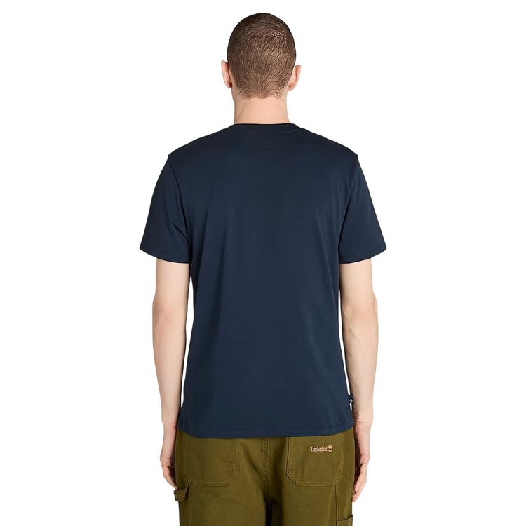 T-shirt Uomo con grafica stagionale e logo albero Blu scuro modello retro