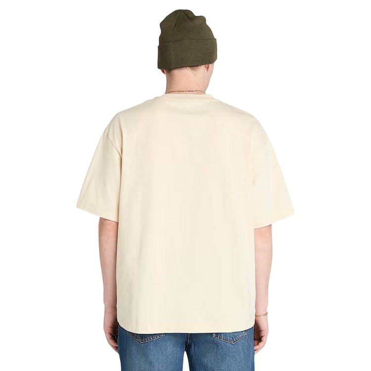 T-shirt Uomo con doppio logo Hampton Beige modello retro
