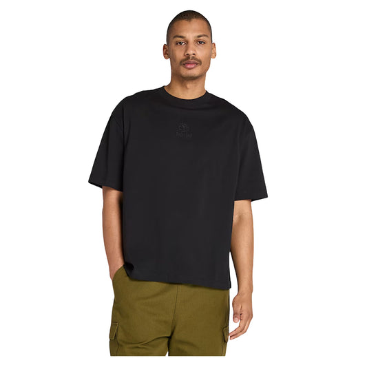 T-shirt Uomo con doppio logo Hampton Nero modello frontale