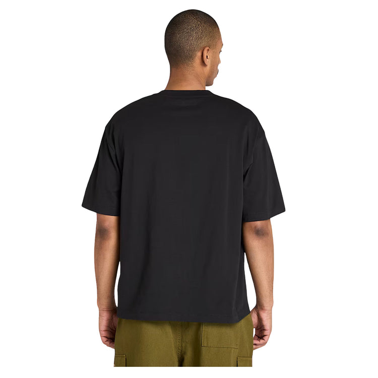 T-shirt Uomo con doppio logo Hampton Nero modello retro