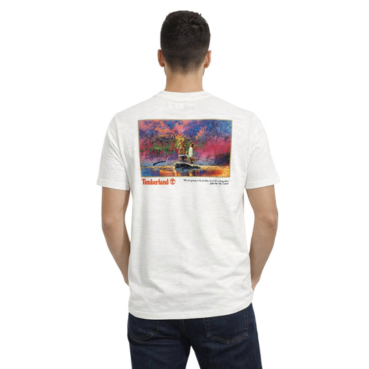 T-shirt Uomo bianca con stampa Fishing