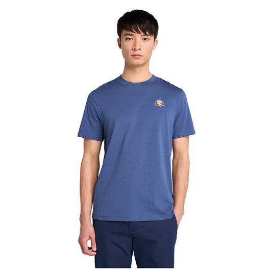 T-shirt Uomo Blu con patch logo ad albero modello frontale