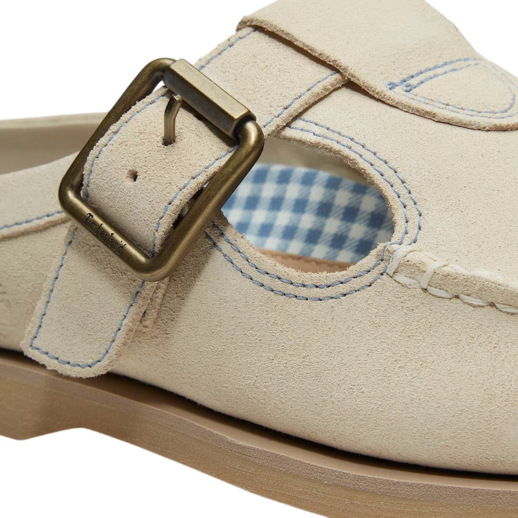 Mocassini da barca di pelle da donna in beige chiaro