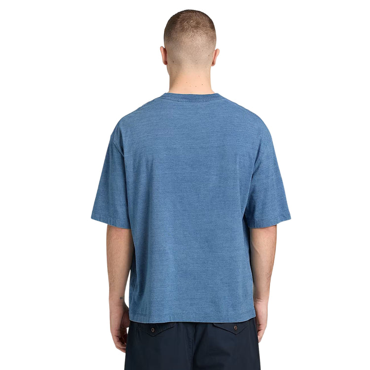 T-shirt Indigo da uomo in blu chiaro con logo ricamato