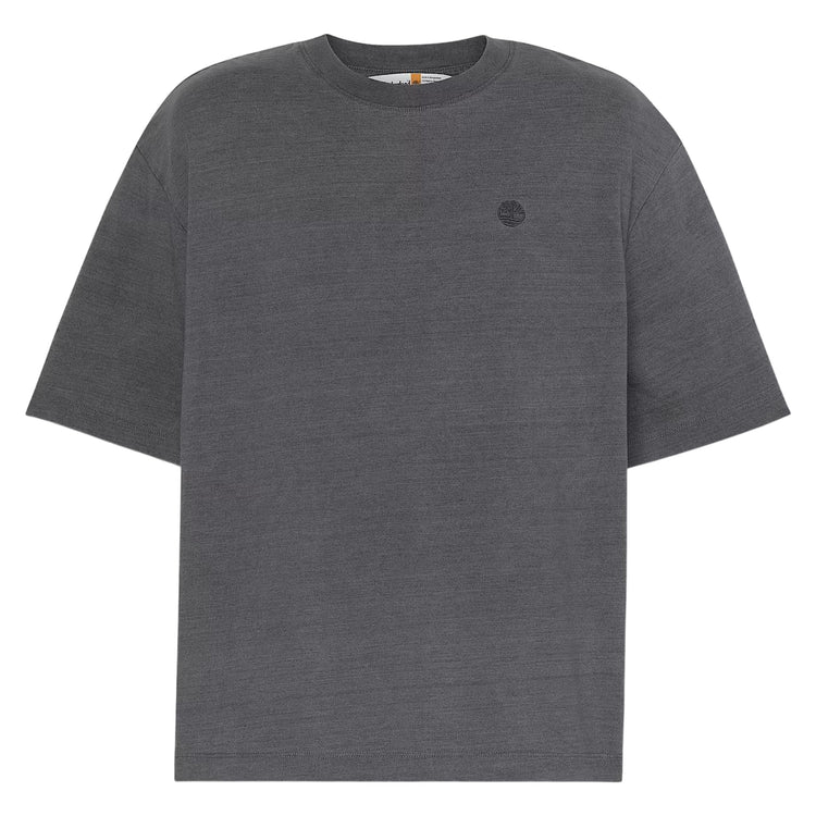 T-shirt da uomo con logo ricamato in grigio scuro