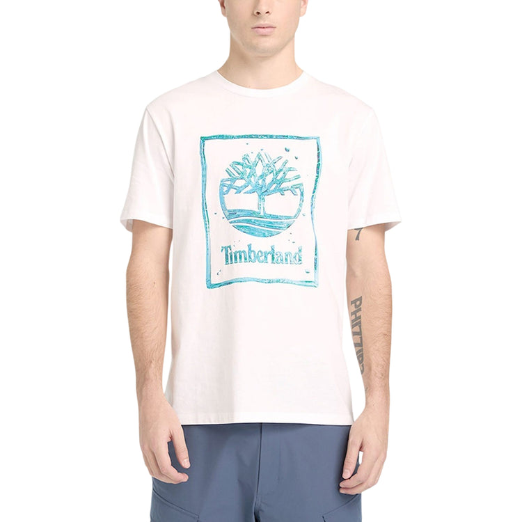 T-shirt da Uomo bianca con Logo centrale