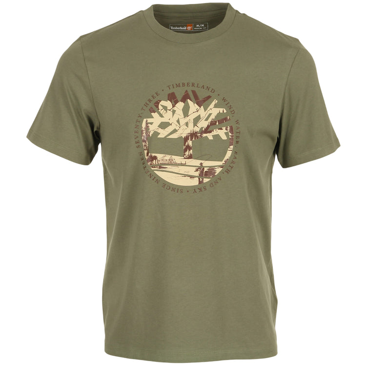 T-shirt Uomo Verde con stampa grafica