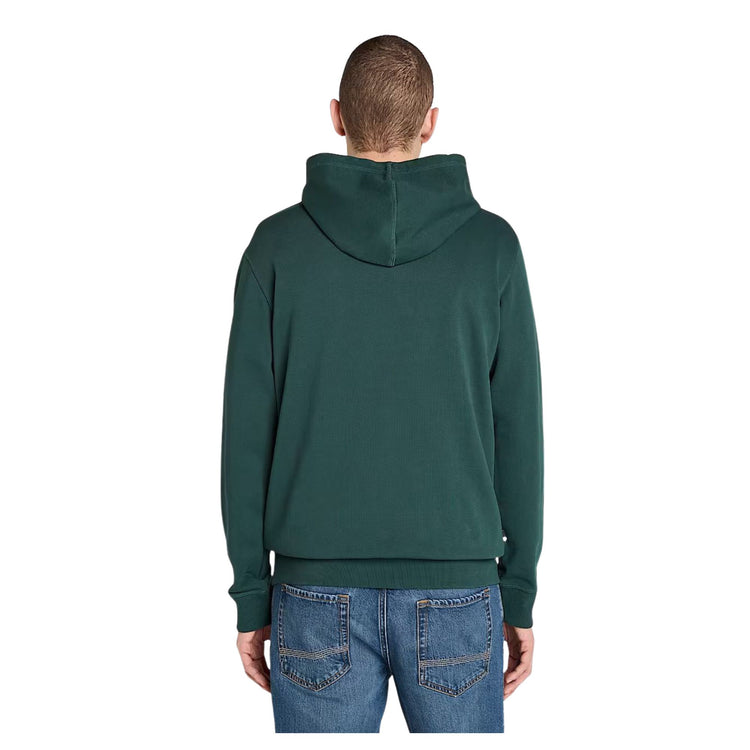 Felpa Uomo con cappuccio Established 1973 Verde scuro modello retro