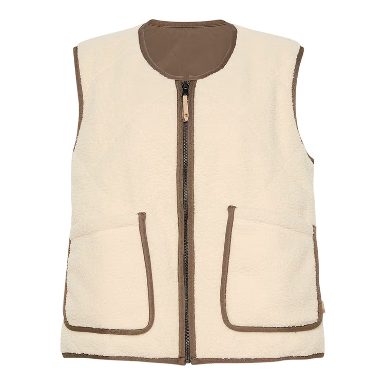 Gilet Donna in pile double face Beige