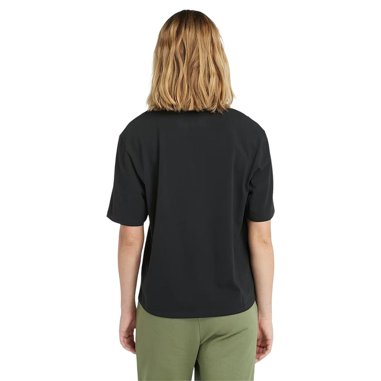 T-shirt Donna Maniche Corte Lush Nero modella retro