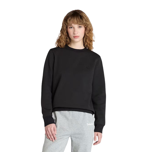 Felpa Donna con rovescio spazzolato Exter River Nero modella frontale