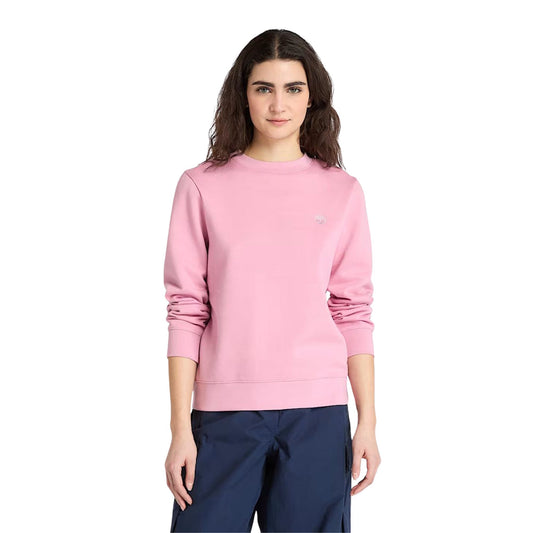 Felpa Donna con rovescio spazzolato Exter River Rosa modella frontale