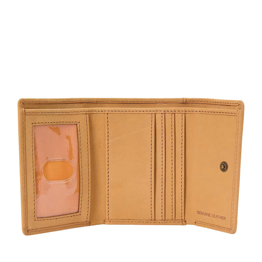 Set con portafoglio e portachiavi Trifold Giallo: portafoglio interno