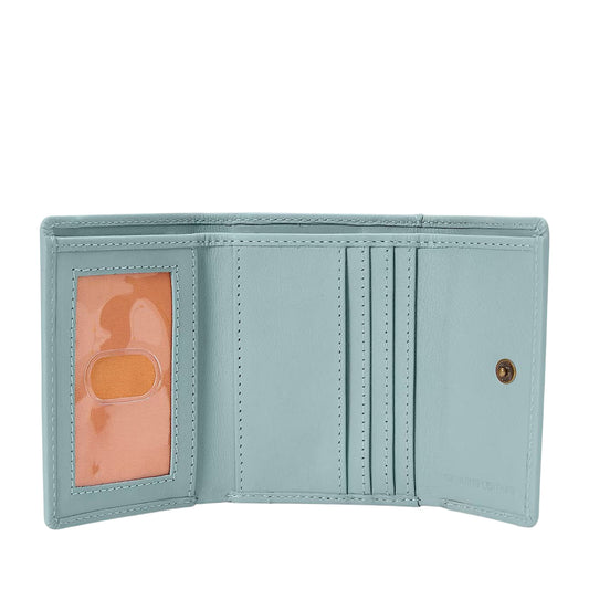 Set con portafoglio e portachiavi Trifold Celeste: portafoglio interno