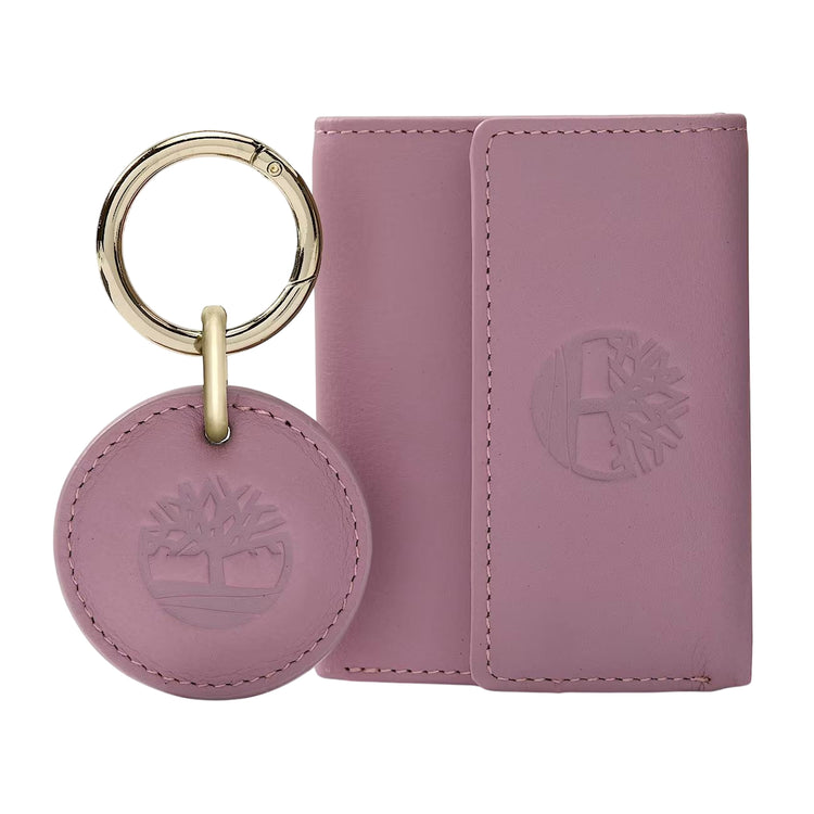 Set con portafoglio e portachiavi Trifold Rosa