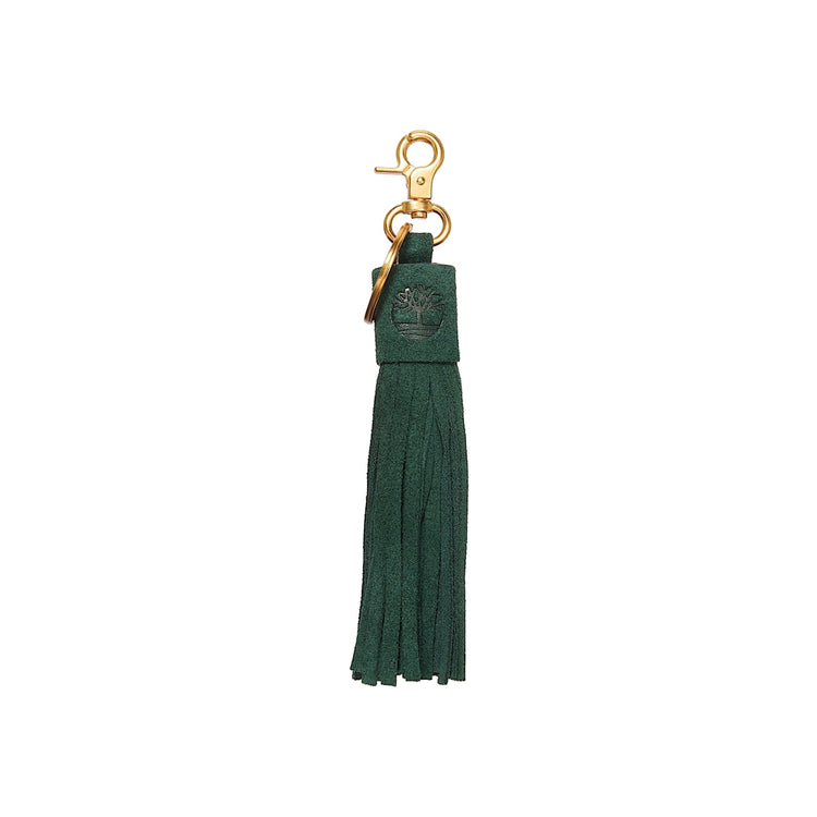 Charm a nappina in pelle scamosciata Verde
