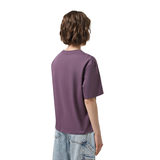 T-shirt Donna Relaxed Viola modella retro