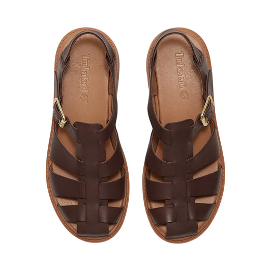 Sandalo Fisherman Donna con plateau Stone Street Marrone