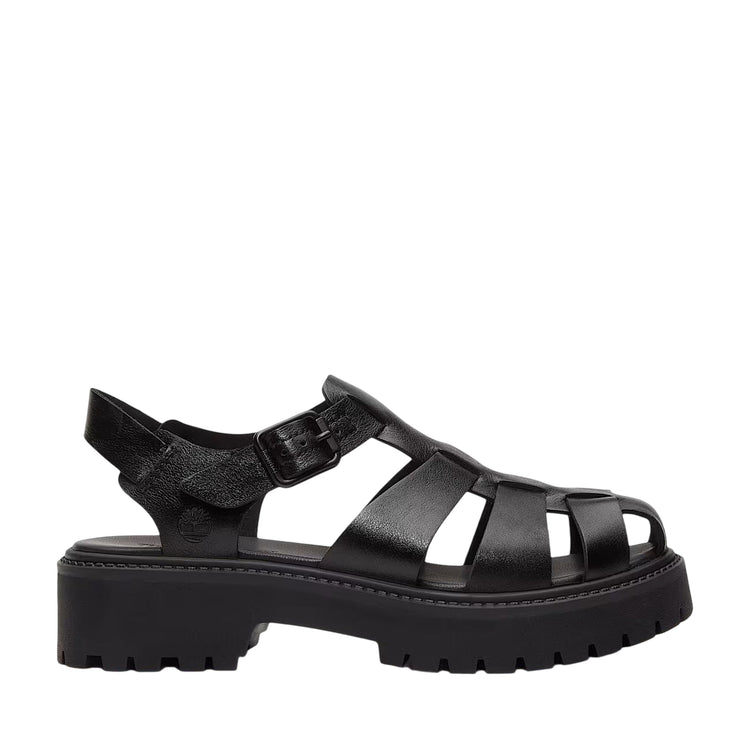 Sandalo Fisherman Donna con plateau Stone Street Nero