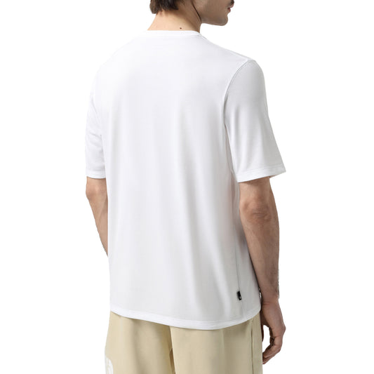 T-shirt Uomo in Bianco con logo lettering frontale modello retro