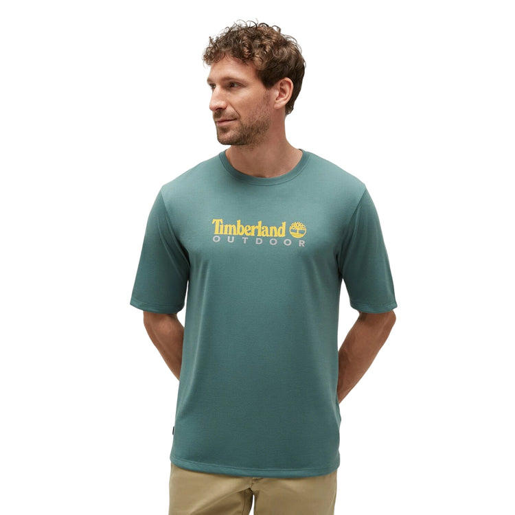 T-shirt Uomo in Grigio con logo lettering frontale