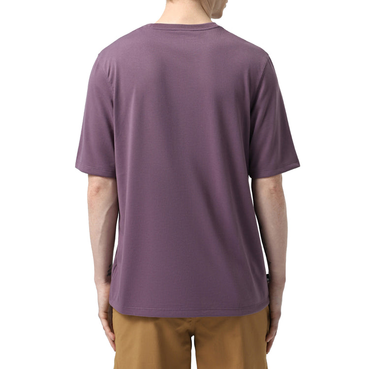 T-shirt Uomo in Viola con logo lettering frontale modello retro