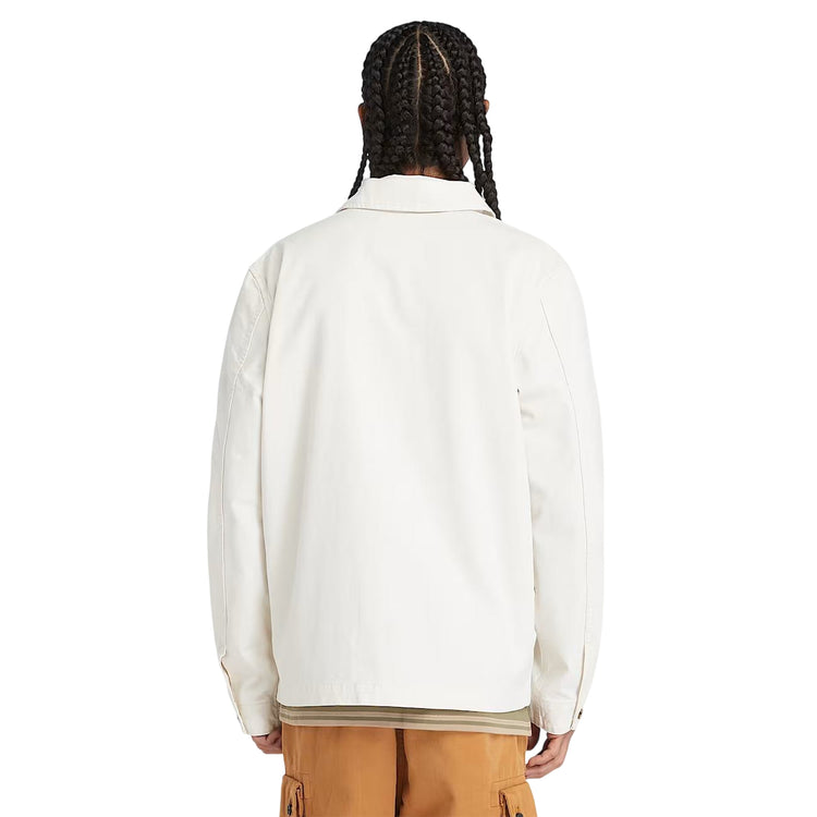 Giacca Uomo Chore in tela effetto lavato Kempshire Bianco modello retro