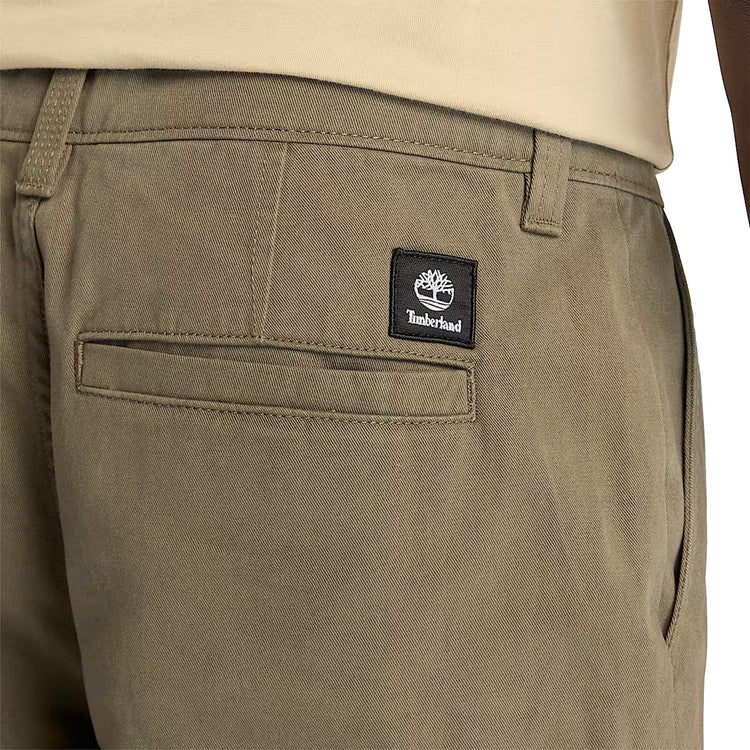 Pantaloni Cargo Uomo in Twill Brookline Verde dettaglio retro