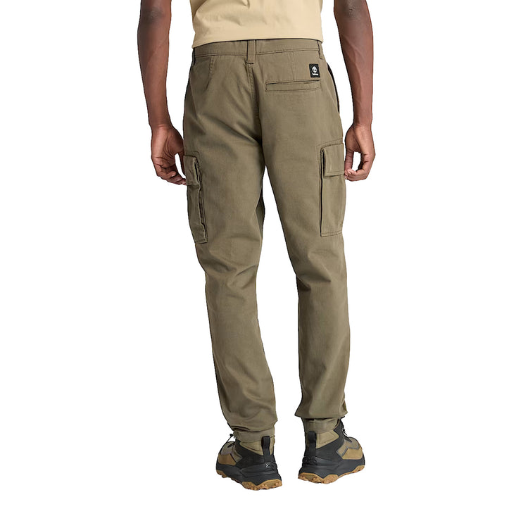 Pantaloni Cargo Uomo in Twill Brookline Verde modello retro