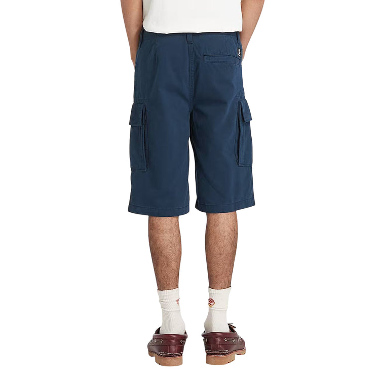 Shorts Cargo da Uomo in Twill Brookline Blu scuro modello retro