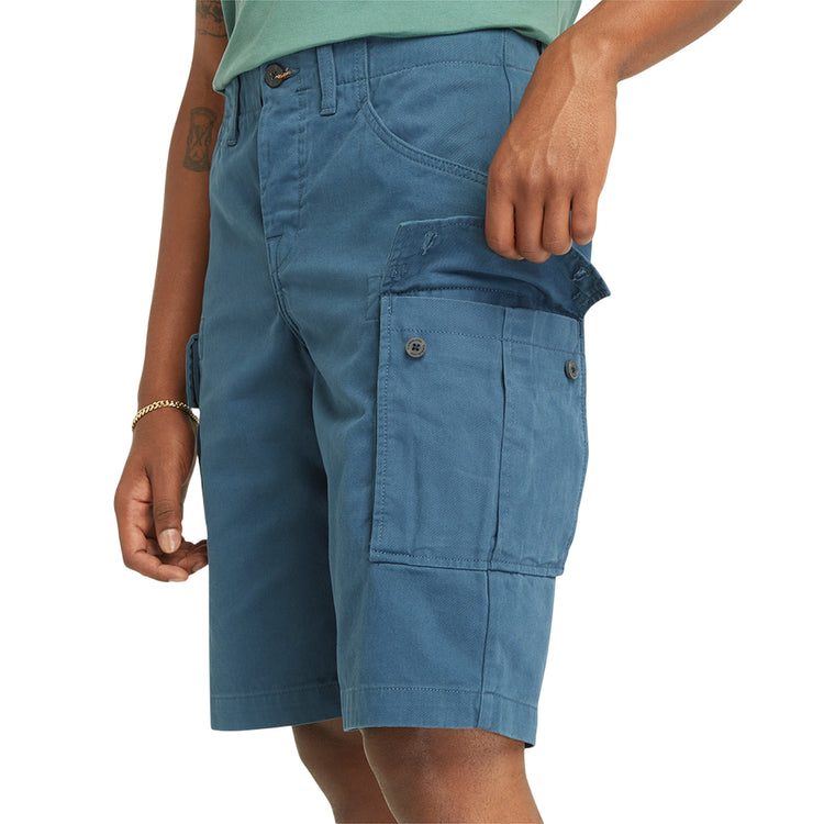 Shorts Cargo da Uomo in Twill Brookline Blu chiaro modello laterale