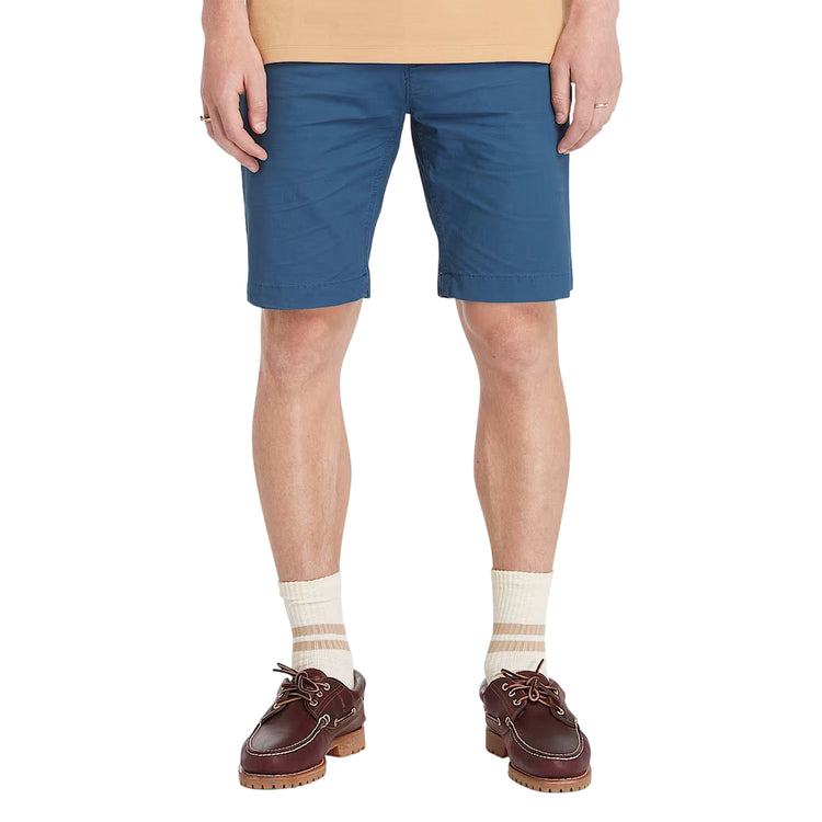 Shorts Uomo Chino in Popeline Claremont Blu modello frontale