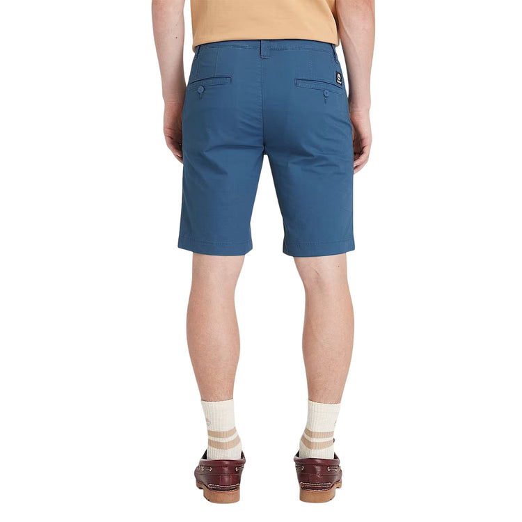 Shorts Uomo Chino in Popeline Claremont Blu modello retro