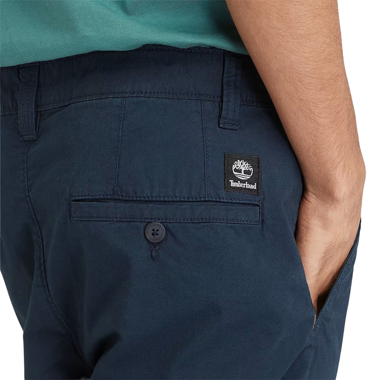 Shorts Uomo Chino in Popeline Claremont Blu scuro dettaglio ravvicinato del retro