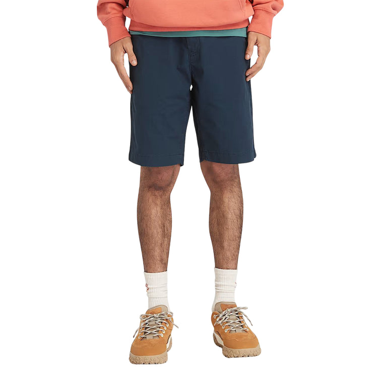 Shorts Uomo Chino in Popeline Claremont Blu scuro modello frontale