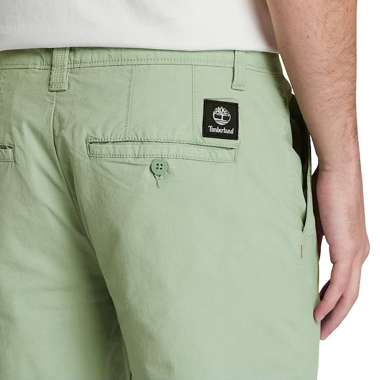 Shorts Uomo Chino in Popeline Claremont Verde chiaro dettaglio retro ravvicinato