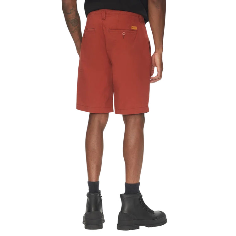 Shorts Uomo Chino in Popeline Claremont Rosso modello retro