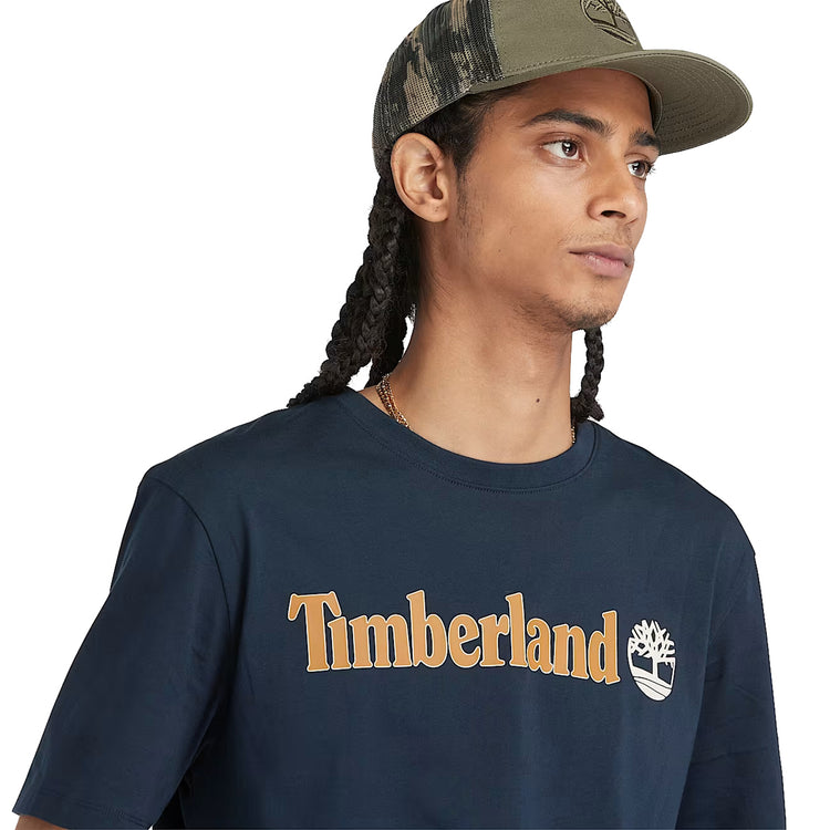 T-shirt Uomo Con Logo Lineare Kennebec River Blu scuro dettaglio frontale