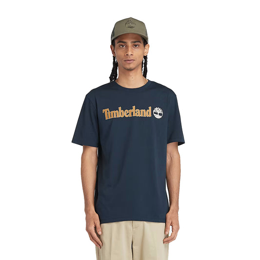 T-shirt Uomo Con Logo Lineare Kennebec River Blu scuro modello frontale