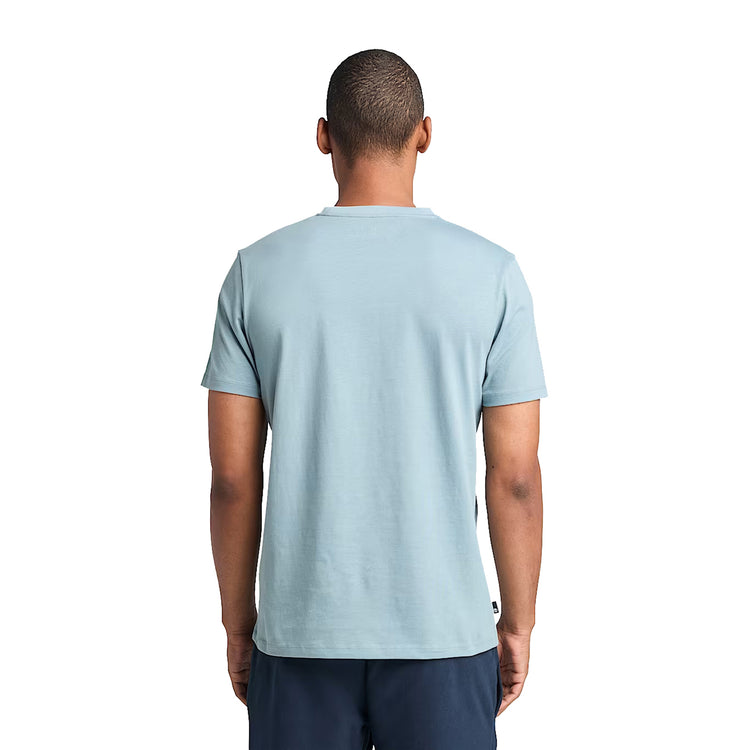 T-shirt Uomo Con Logo Lineare Kennebec River Celeste modello retro