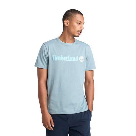 T-shirt Uomo Con Logo Lineare Kennebec River Celeste modello frontale