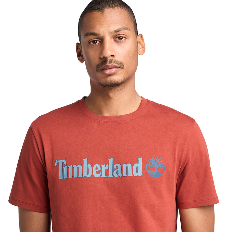 T-shirt Uomo Con Logo Lineare Kennebec River Rosso modello frontale ravvicinato