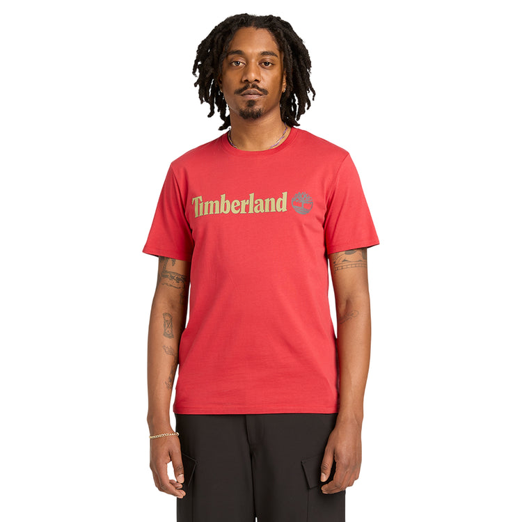 T-shirt Uomo Kennebec Rosso con logo lineare modello frontale