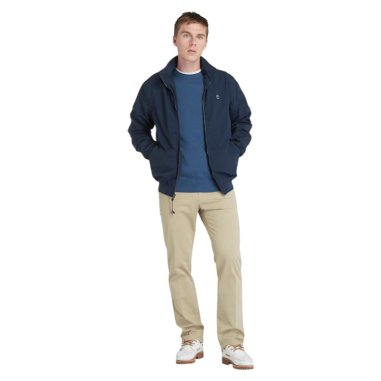 Giacca Bomber Impermeabile da Uomo blu scuro modello intero frontale