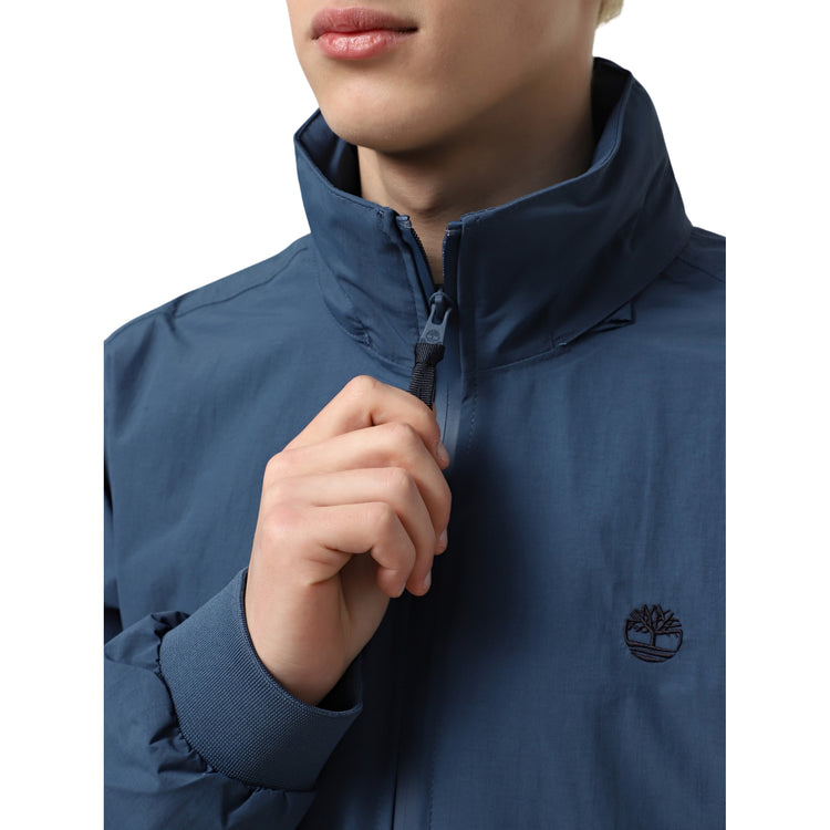 Giacca Bomber Impermeabile da Uomo blu modello frontale