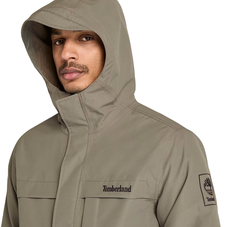 Giacca Uomo impermeabile Benton Marrone dettaglio cappuccio