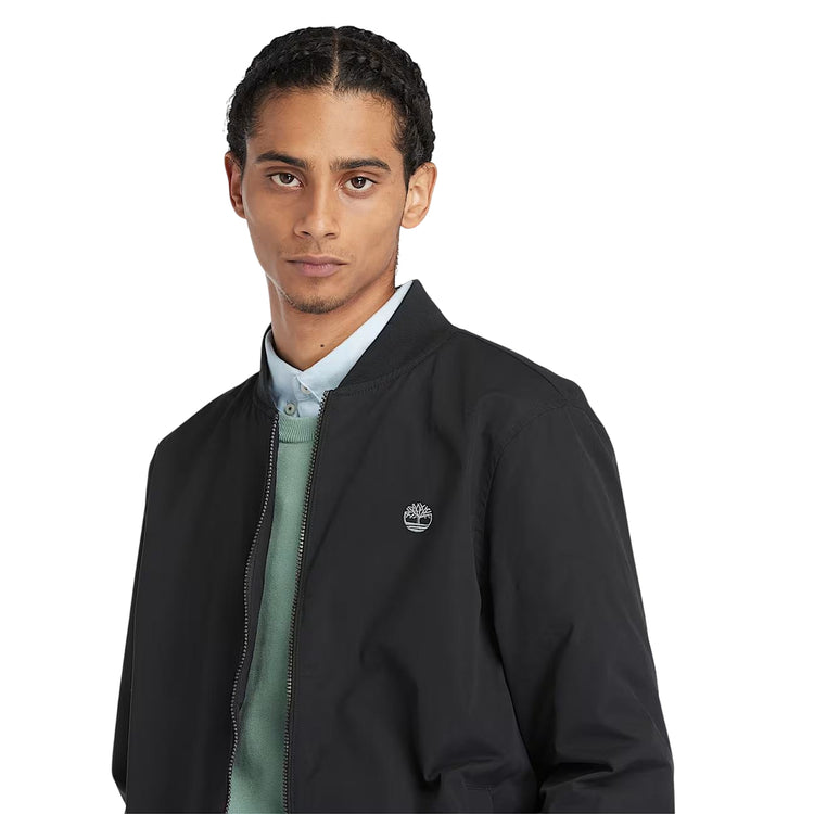 Giacca Uomo Bomber idrorepellente Nero modello frontale ravvicinato