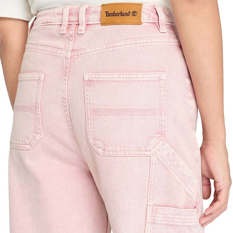 Pantaloni Stile Carpentiere da Donna in rosa chiaro dettaglio retro