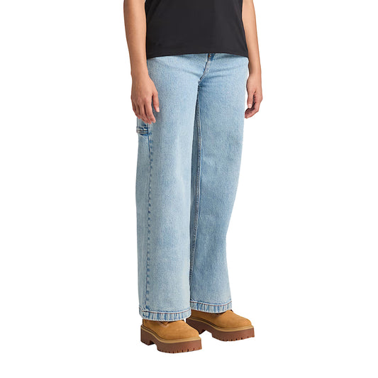 Jeans Stile Carpentiere da Donna Denim blu modella frontale